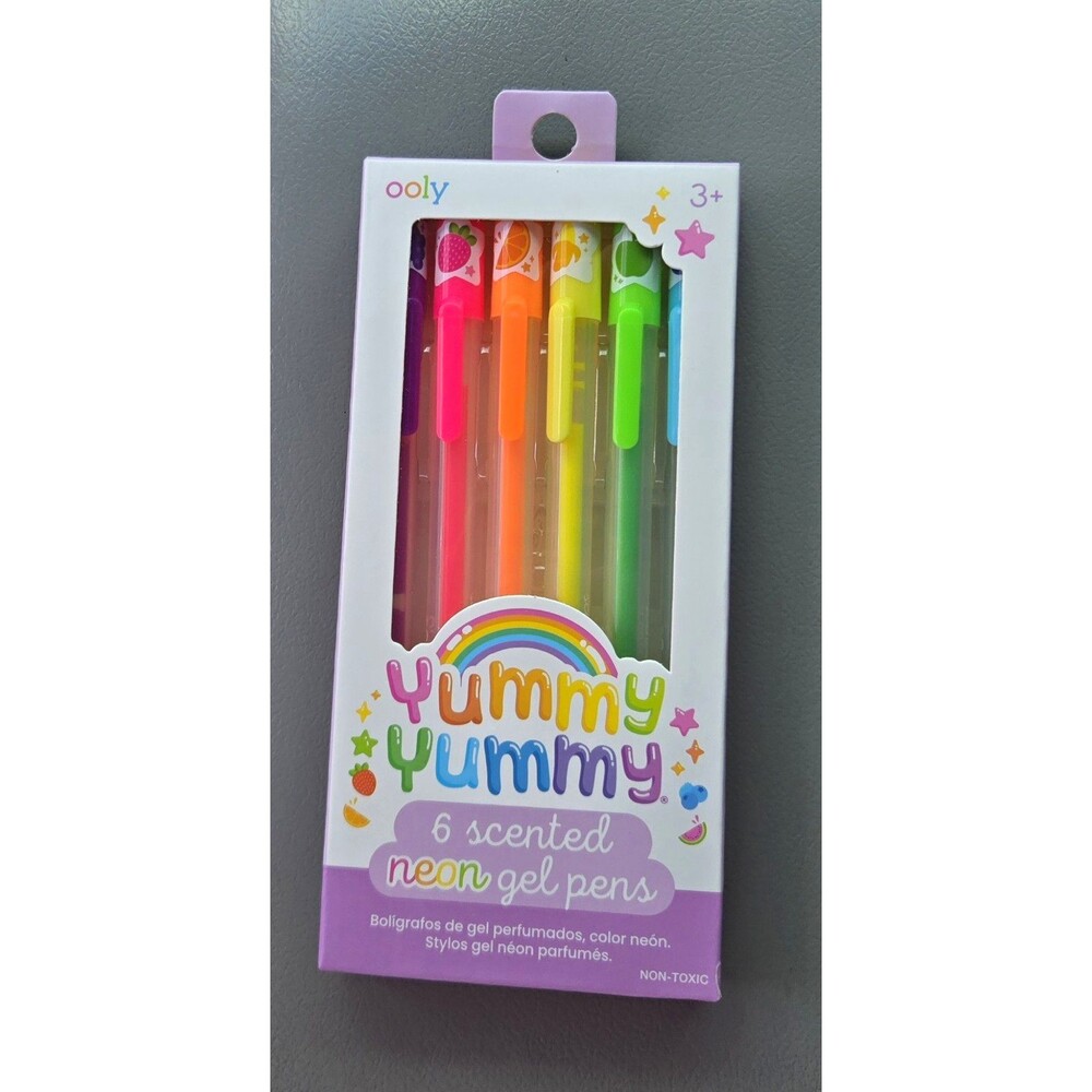 Ooly Yummy Yummy Scented Neon Gel Pens Set, 6 Fruit Scents 1.0mm 132-163